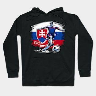 Dynamic Slovakia Soccer Star in Action - Vector Design Hoodie